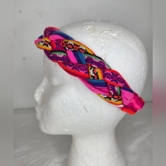 GiuliA OS Headband Vibrant Multicolor Braided From Peruvian Artisans-Reversible - Picture 10 of 12